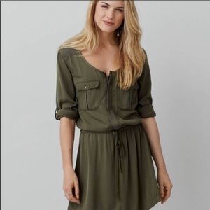 American Eagle Olive Green Utility Dress